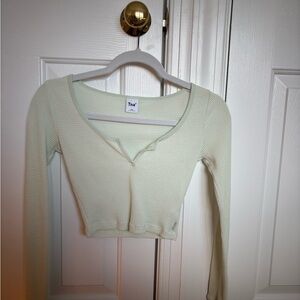 TNA Women's Cream V-Neck Crop Top